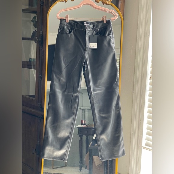 NWT The Kooples Coated Faux Leather Straight Leg - Picture 4 of 11